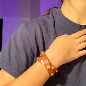 Tory Burch Leather Double Wrap Bracelet